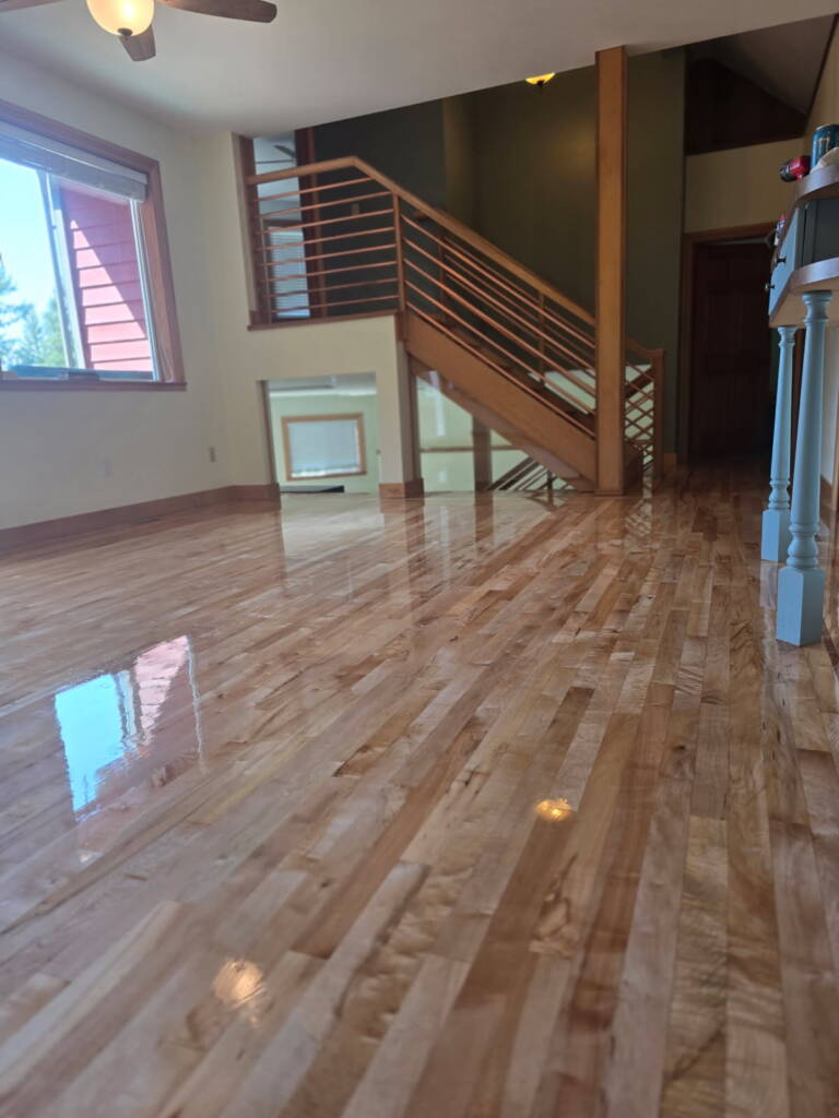 Brand new refinished wood floor in Bellevue home